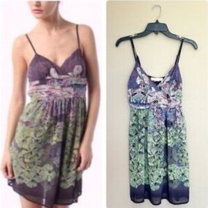 Anthropology Staring At Stars Floral Chiffon Slip Dress
